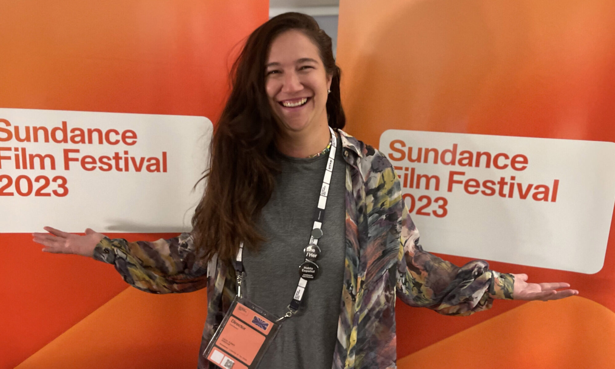 Lucia Florez, director of the short documentary Shirampari, at Sundance Film Festival.